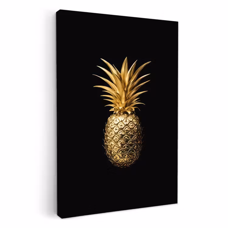 Leinwandbilder - Ananas - Schwarz - Gold - Luxus — 4