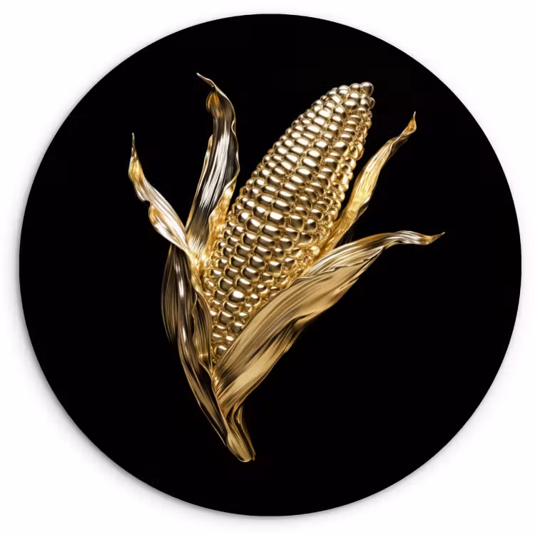 Runde Bilder - Mais - Lebensmittel - Gold - Schwarz — 1