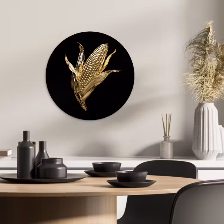 Runde Bilder - Mais - Lebensmittel - Gold - Schwarz — 2