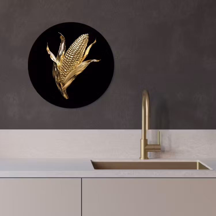 Runde Bilder - Mais - Lebensmittel - Gold - Schwarz — 3