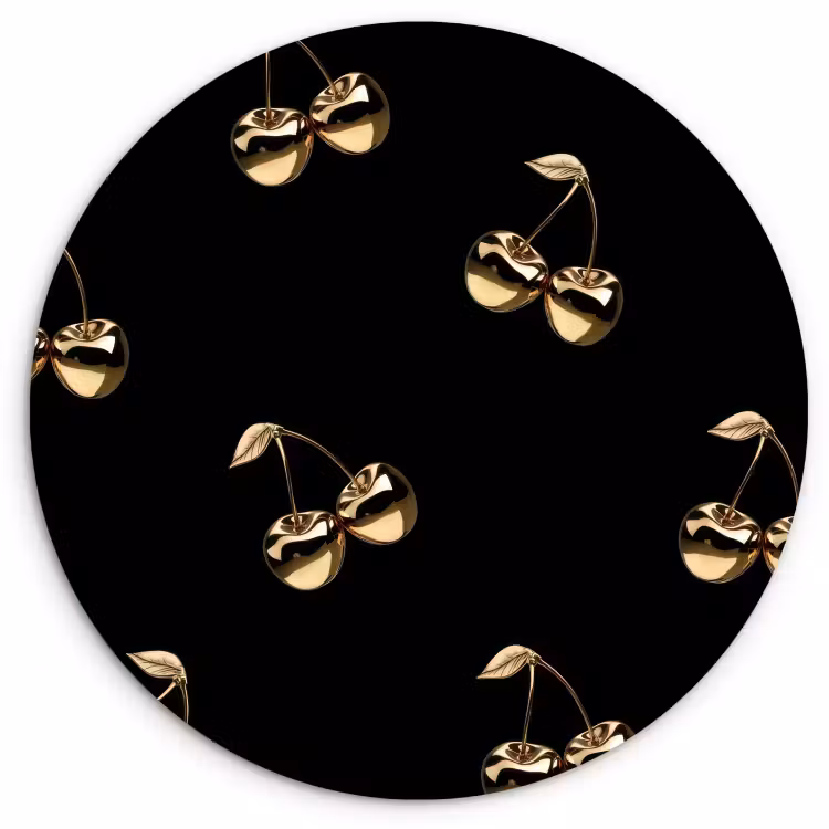 Runde Bilder - Muster - Kirsche - Gold - Chrom — 1
