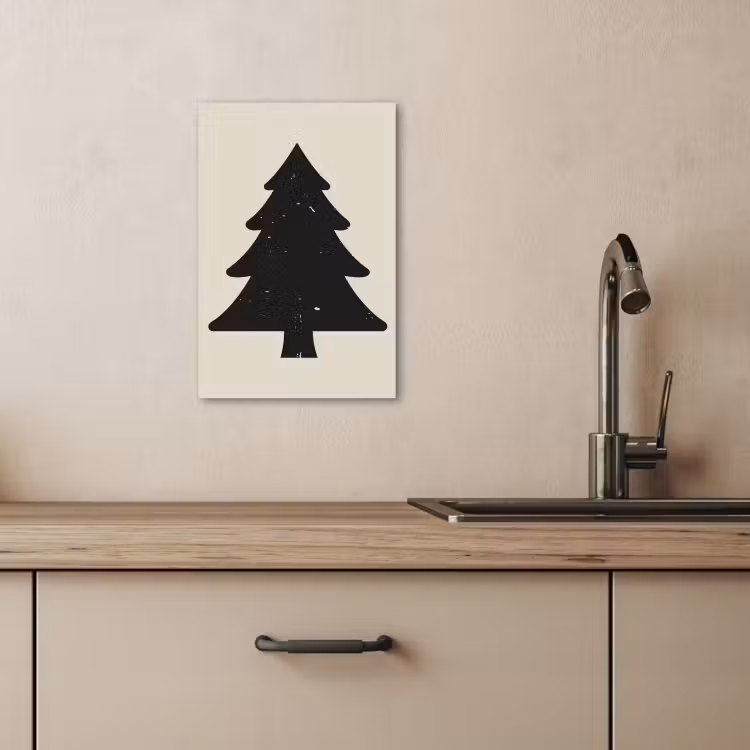 Leinwandbilder - Weihnachtsbaum - Schwarzer Weihnachtsbaum - Baum - Japandi — 4