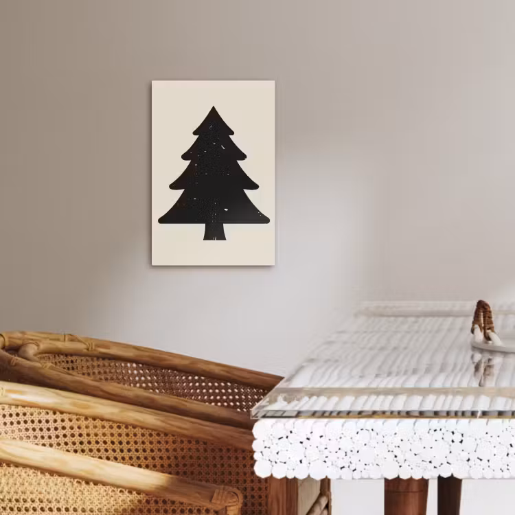 Leinwandbilder - Weihnachtsbaum - Schwarzer Weihnachtsbaum - Baum - Japandi — 5