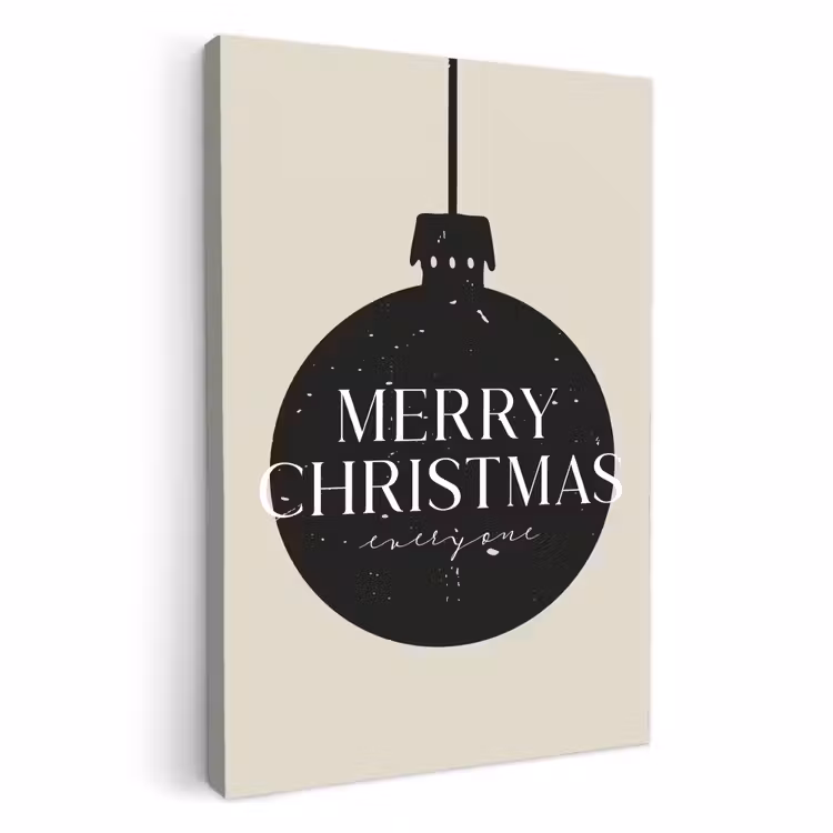 Leinwandbilder - Weihnachtskugeln - Japandi - Weihnachten - Schwarze Kugeln — 1