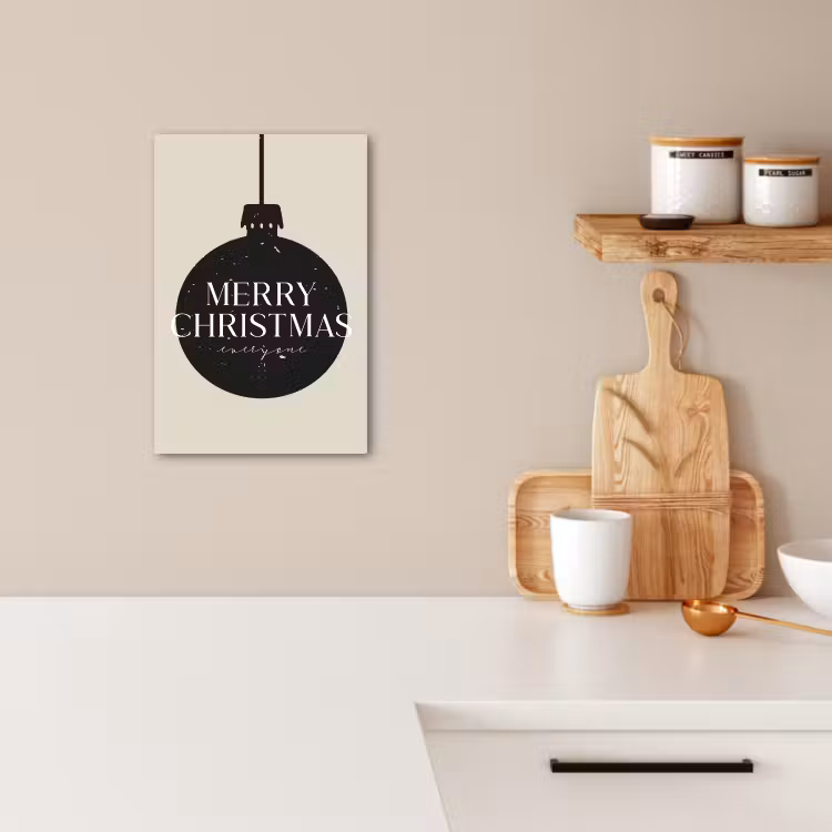 Leinwandbilder - Weihnachtskugeln - Japandi - Weihnachten - Schwarze Kugeln — 3