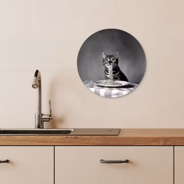 Runde Bilder - Bengalisch - Katze - Tischtuch - Schwarz - Weiß - Tier — 4