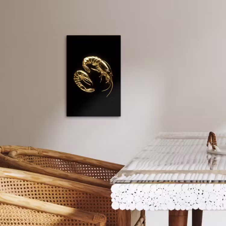 Leinwandbilder - Shrimps - Schwarz - Gold - Tiere — 4