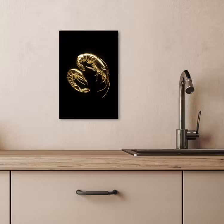 Leinwandbilder - Shrimps - Schwarz - Gold - Tiere — 5