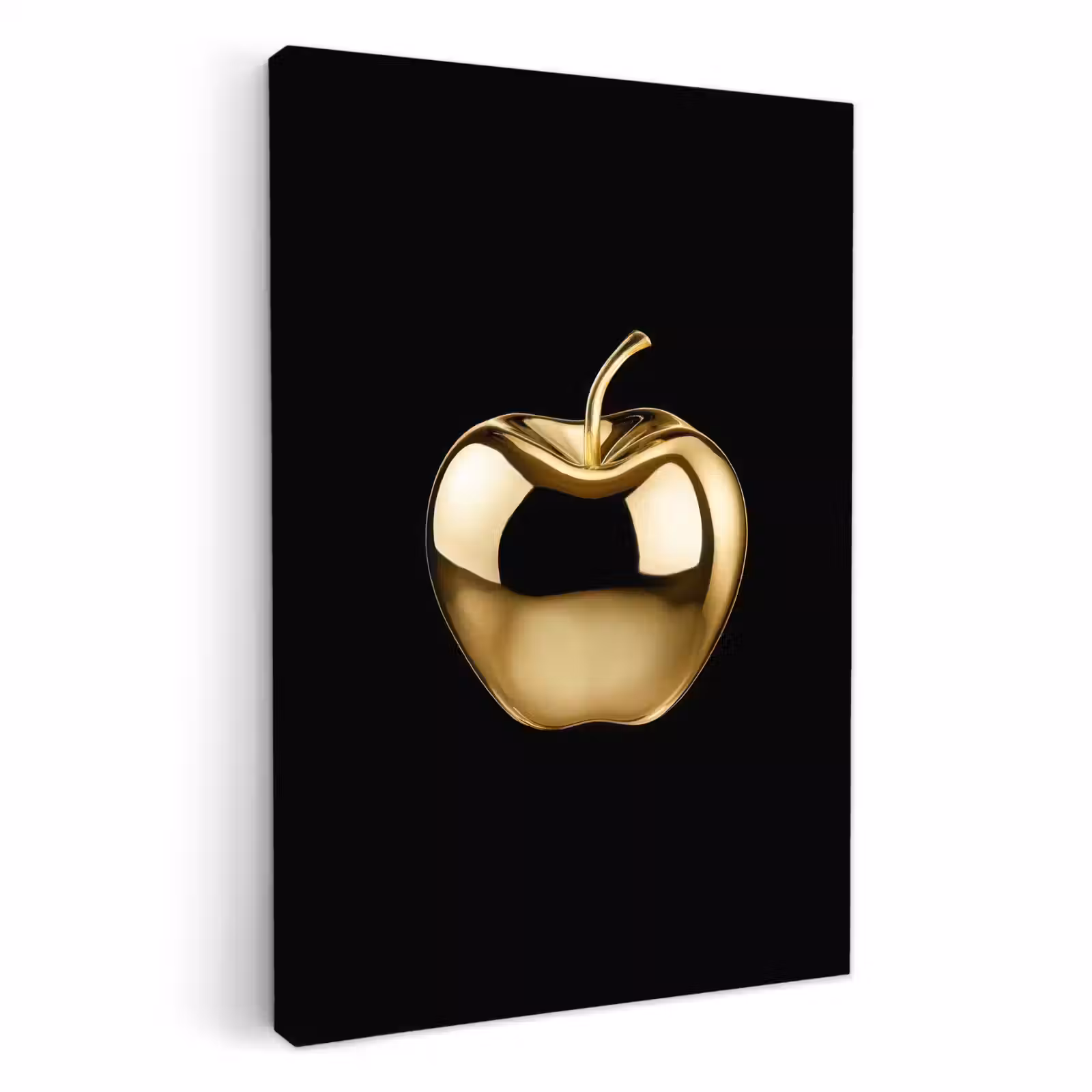 Leinwandbilder - Apfel - Gold - Chrom - Schwarz — 1
