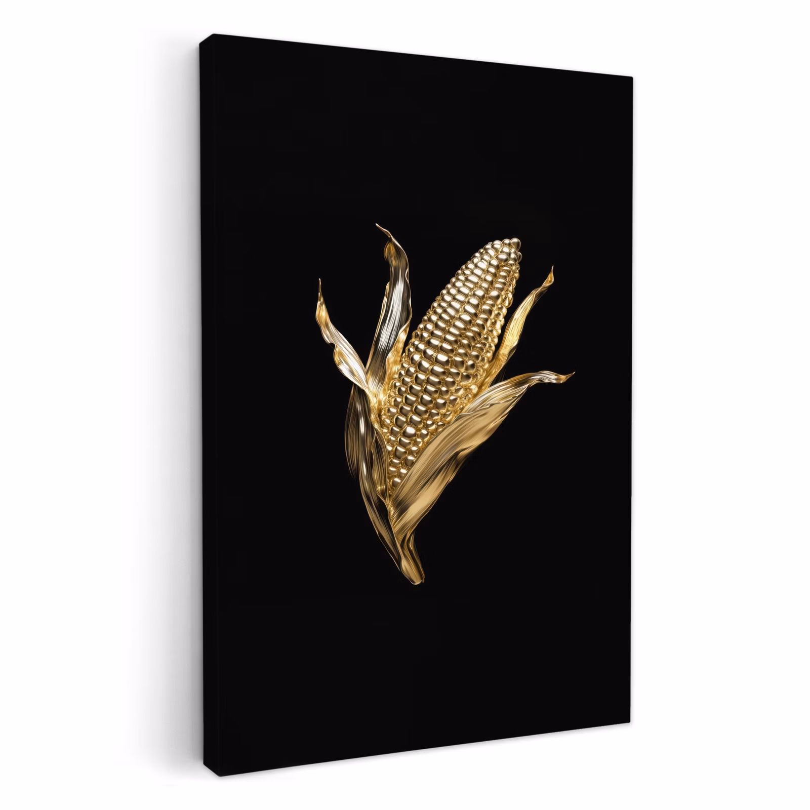 Leinwandbilder - Mais - Lebensmittel - Gold - Schwarz — 1