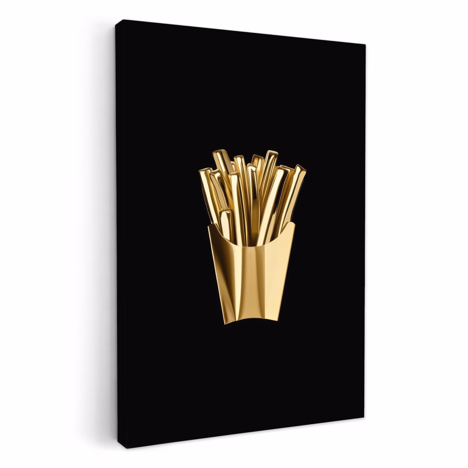 Leinwandbilder - Pommes frites - Gold - Chrom - Lebensmittel — 1