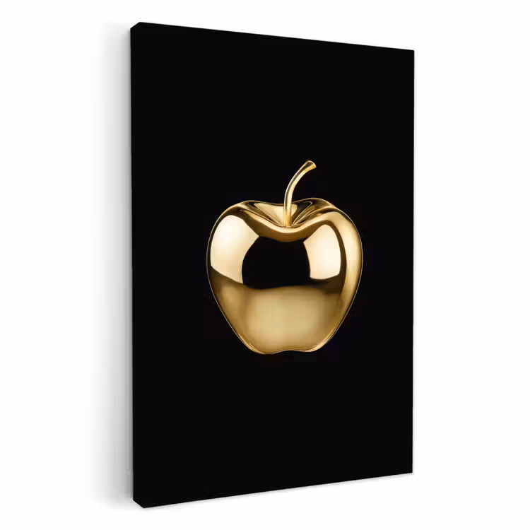 Leinwandbilder - Apfel - Gold - Chrom - Schwarz — 1