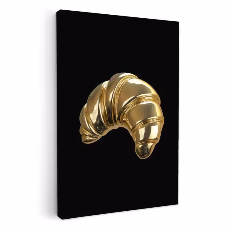 Leinwandbilder - Croissant - Brot - Gold - Schwarz — 1