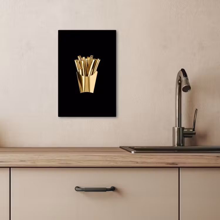 Leinwandbilder - Pommes frites - Gold - Chrom - Lebensmittel — 4