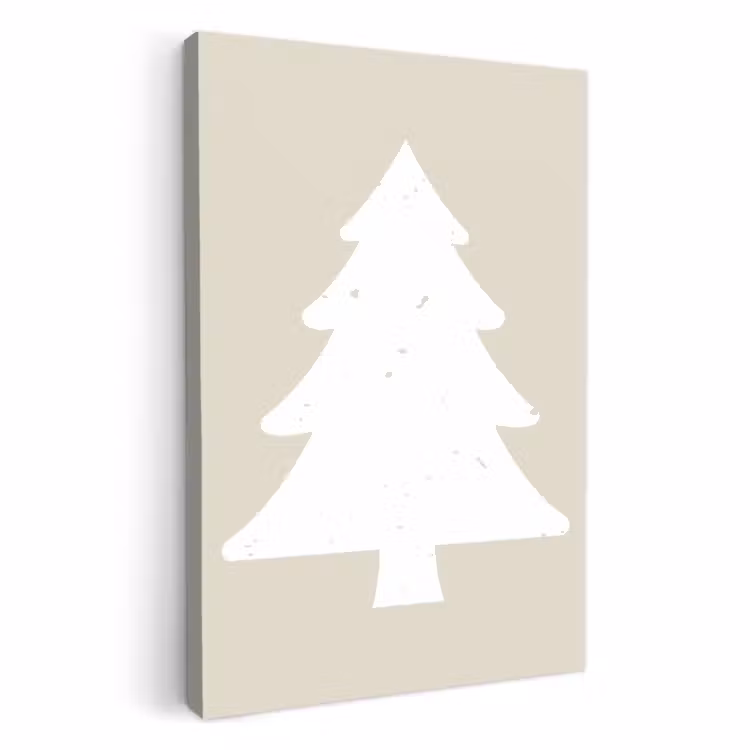 Leinwandbilder - Japandi - Weihnachtsbaum - Beige - Weihnachtsdekoration — 1
