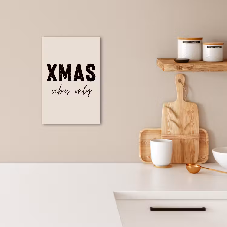 Leinwandbilder - Weihnachten - Sprichwort - xmas vibes only - Beige — 3