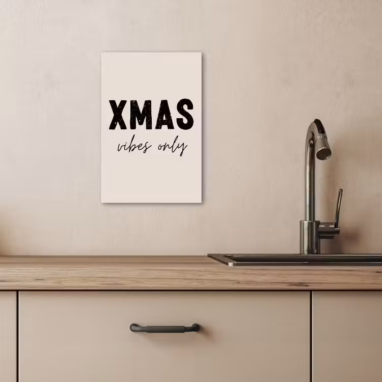 Leinwandbilder - Weihnachten - Sprichwort - xmas vibes only - Beige — 4