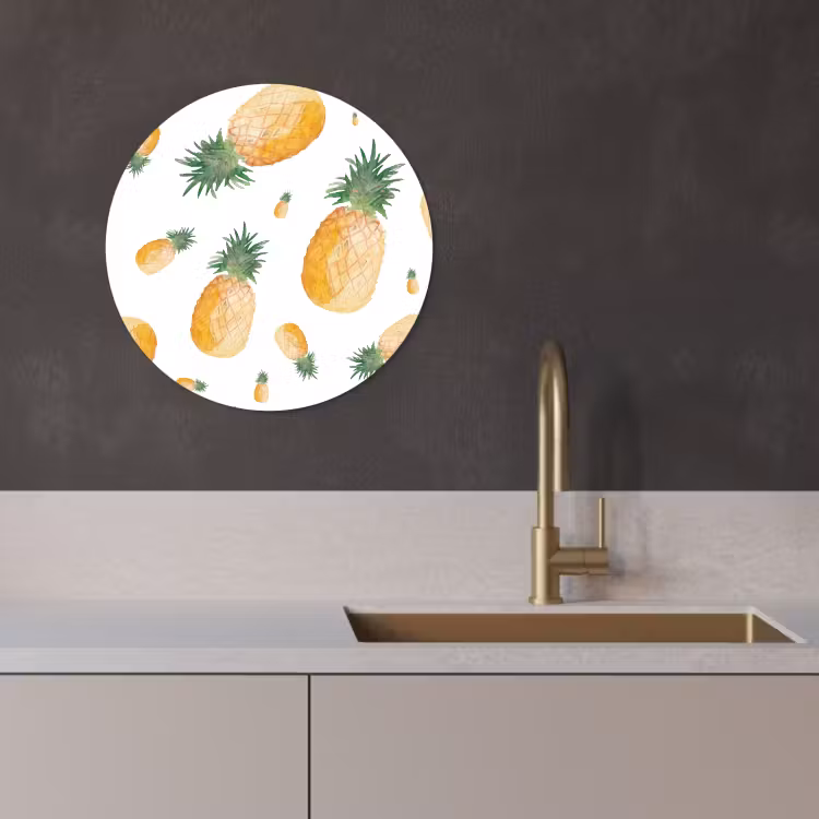 Runde Bilder - Ananas Aquarell — 3