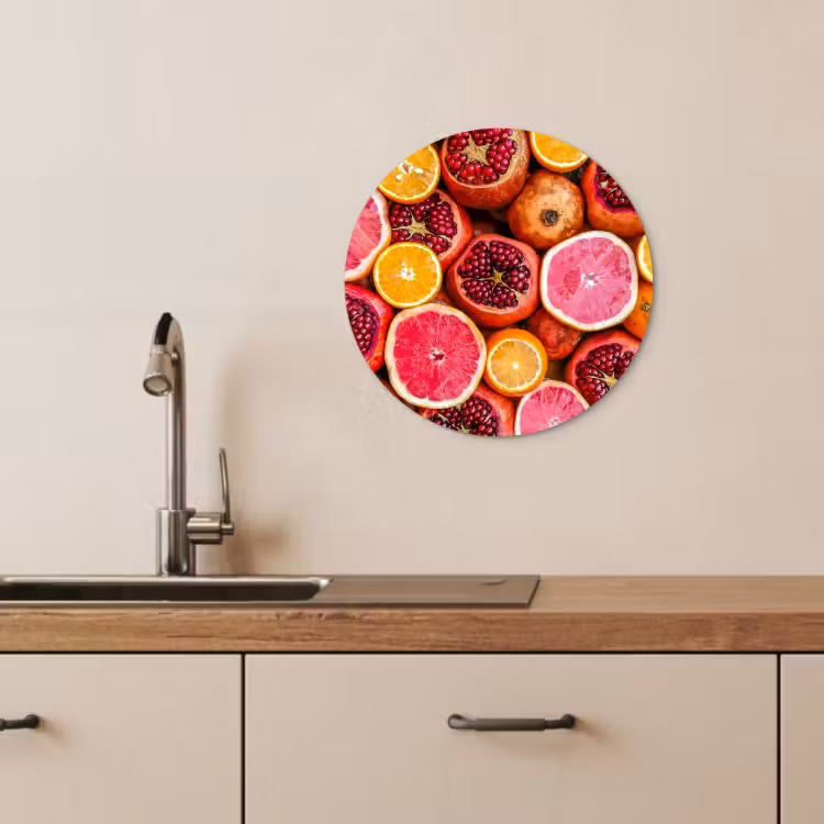 Runde Bilder - Zitrus und Granatapfel Mosaik — 4