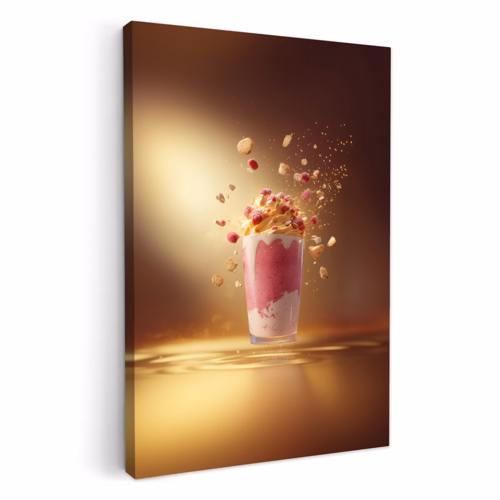 Leinwandbilder - Himbeere - Smoothie - Getränk - Rosa — 1