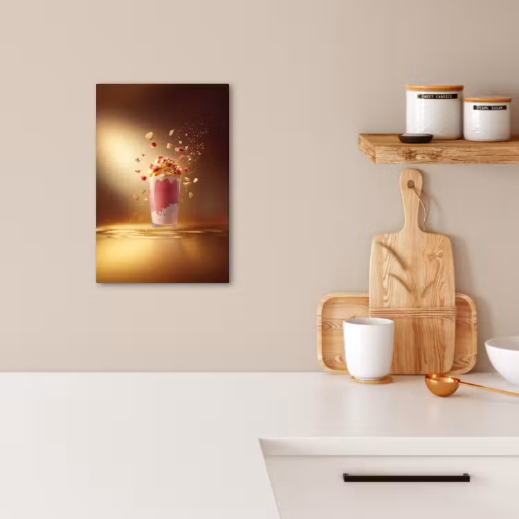 Leinwandbilder - Himbeere - Smoothie - Getränk - Rosa — 3