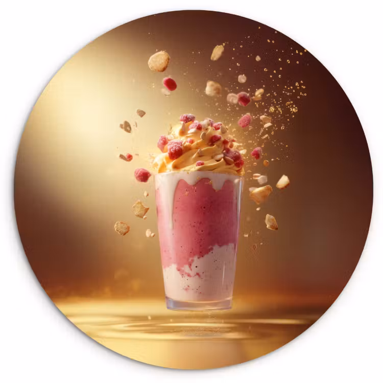 Runde Bilder - Himbeere - Smoothie - Getränk - Rosa — 1