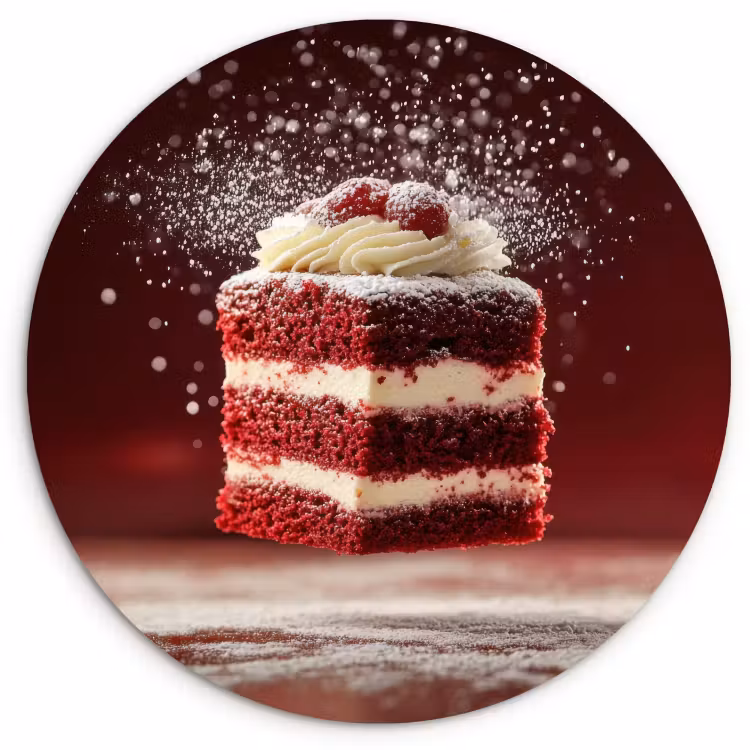 Runde Bilder - Rot - Samt - Torte - Essen — 1