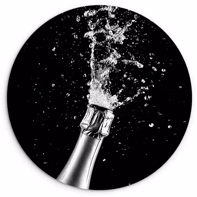 Runde Bilder - Champagner - Schwarz - Spritzer - Popping — 1