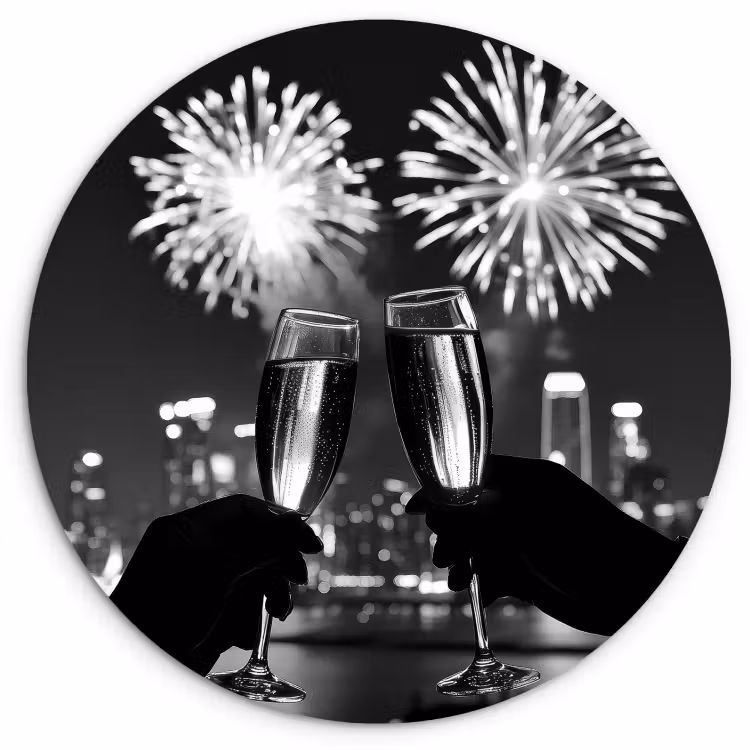 Runde Bilder - Feuerwerk - Prost - Skyline - Champagner — 2
