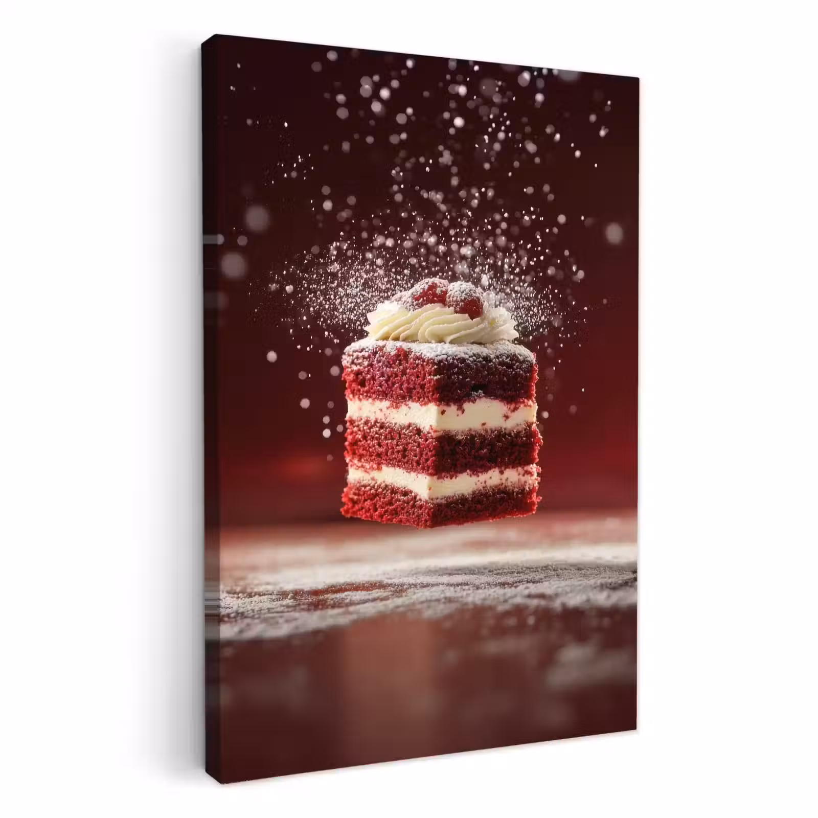 Leinwandbilder - Rot - Samt - Torte - Essen — 1