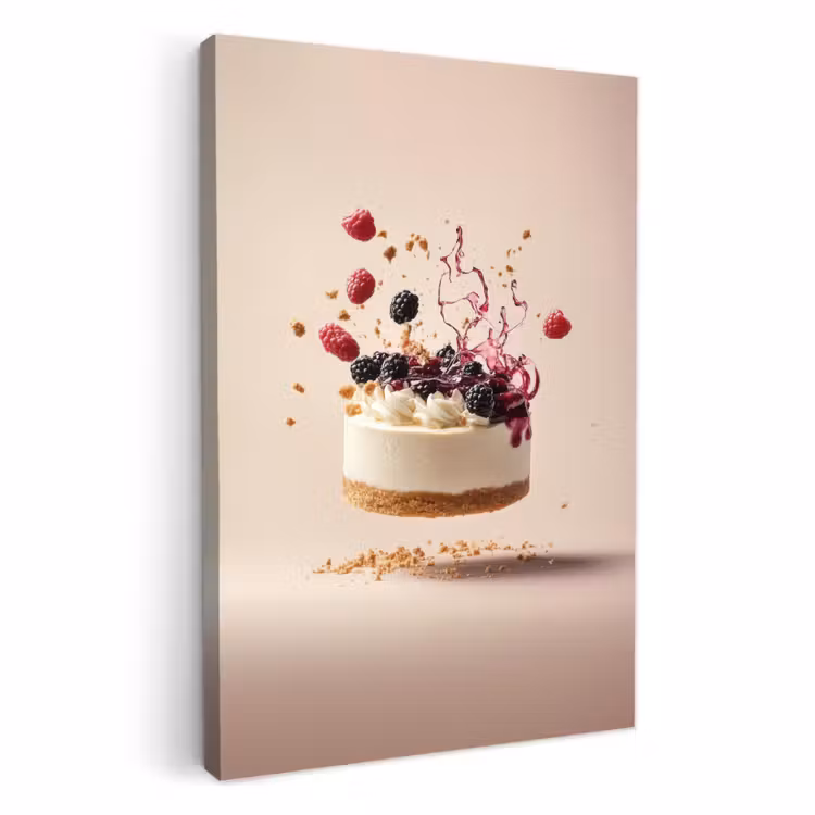 Leinwandbilder - Käsekuchen - Essen - Rosa - Torte — 1