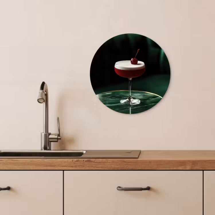 Runde Bilder - Kirsche - Cocktail - Rot - Marmor — 2