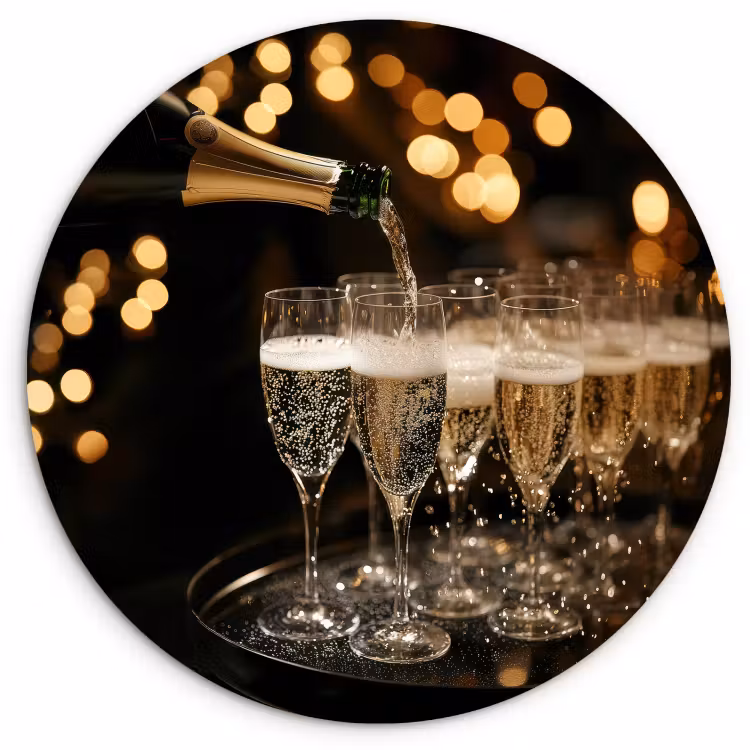 Runde Bilder - Lichter - Champagner - Tablett - Gläser — 4