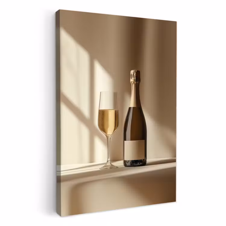 Leinwandbilder - Champagner - Beige - Schatten - Blasen — 3