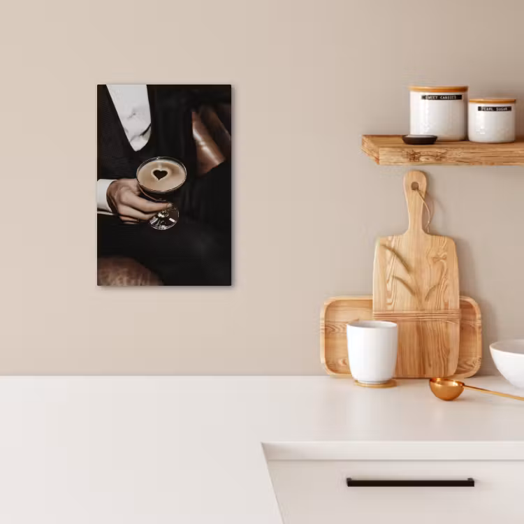 Leinwandbilder - Herz - Cocktail - Espresso Martini - Hand — 1