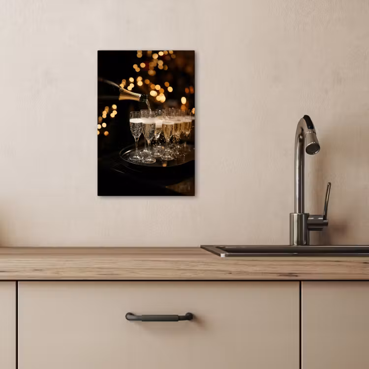 Leinwandbilder - Lichter - Champagner - Tablett - Gläser — 5