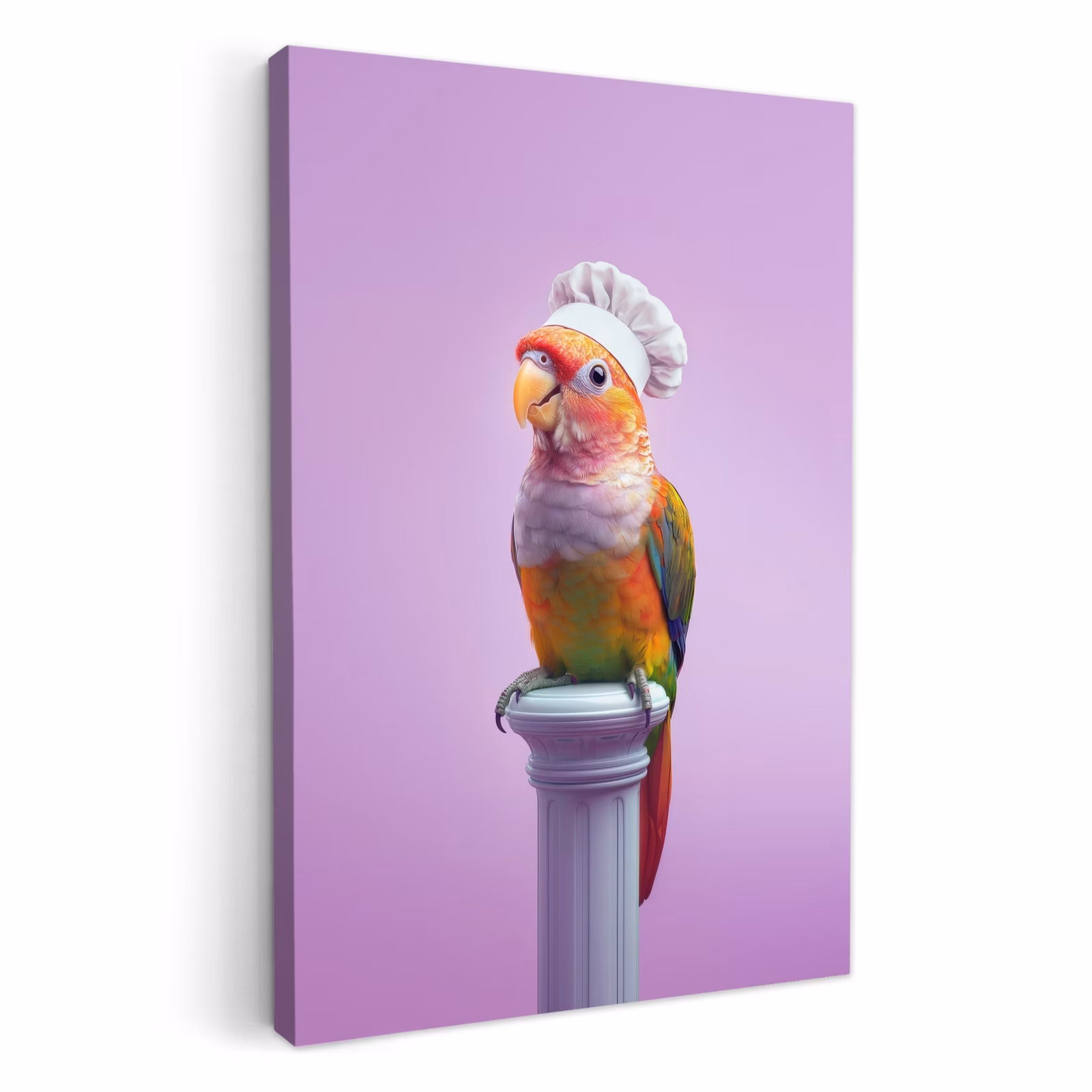 KitchenYeah - Küche - Leinwand - Papagei - Kochmütze - Säule - Vogel — 1