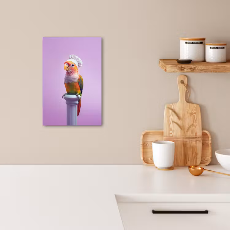 KitchenYeah - Küche - Leinwand - Papagei - Kochmütze - Säule - Vogel — 3