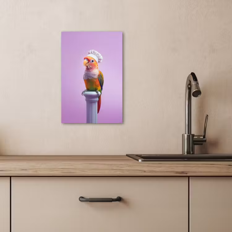 KitchenYeah - Küche - Leinwand - Papagei - Kochmütze - Säule - Vogel — 5