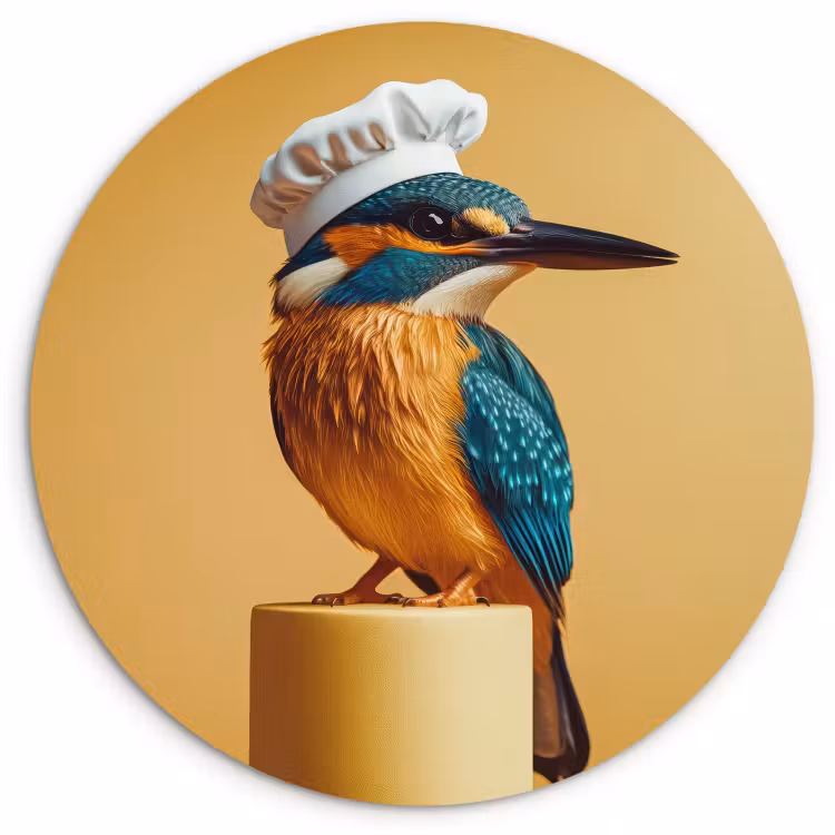 Runde Bilder - Eisvogel - Säule - Kochmütze - Vogel — 1