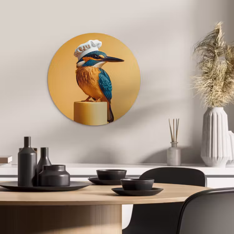 Runde Bilder - Eisvogel - Säule - Kochmütze - Vogel — 2