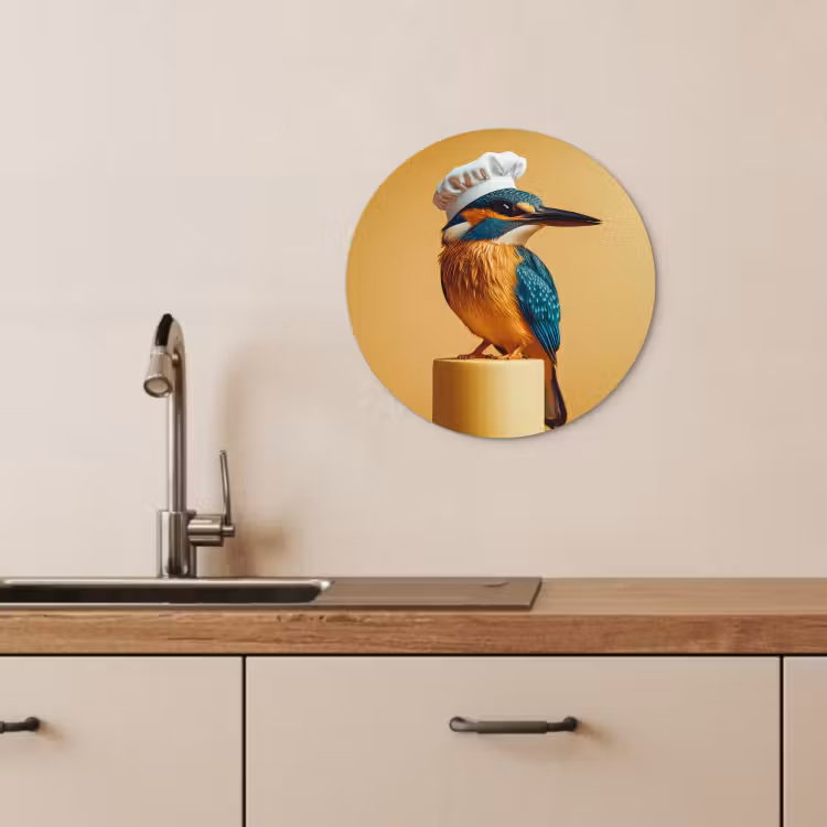 Runde Bilder - Eisvogel - Säule - Kochmütze - Vogel — 3