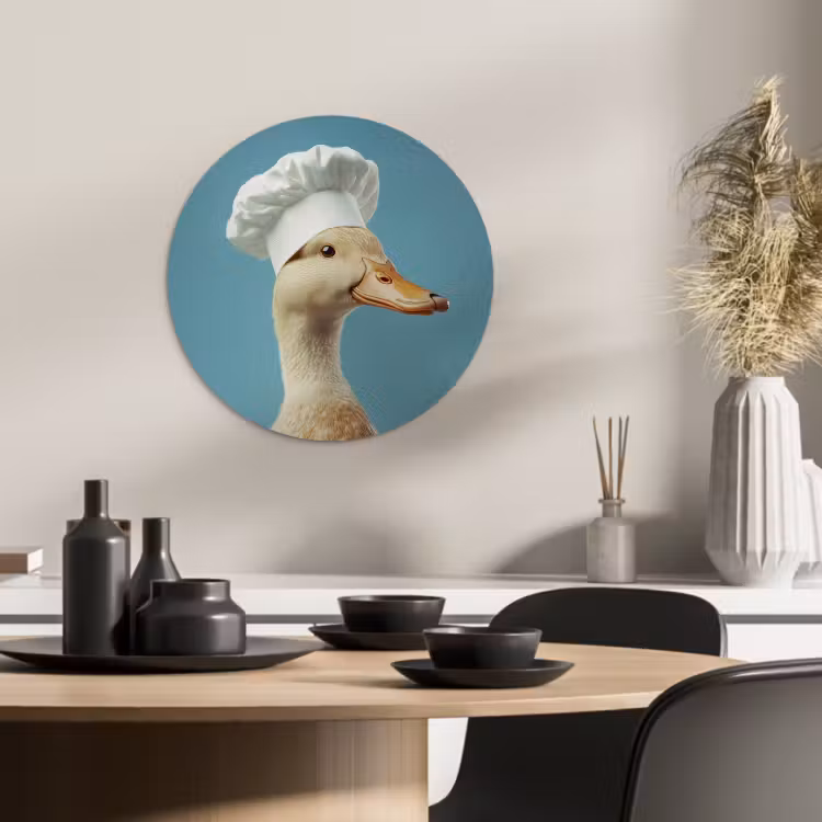 Runde Bilder - Ente - Kochmütze - Niedlich - Vogel — 2