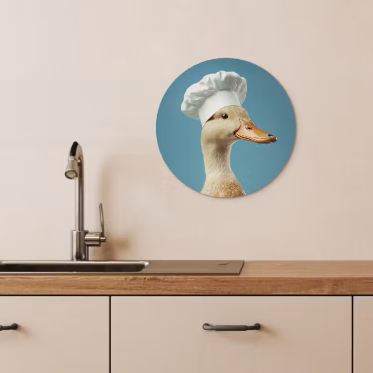 Runde Bilder - Ente - Kochmütze - Niedlich - Vogel — 3