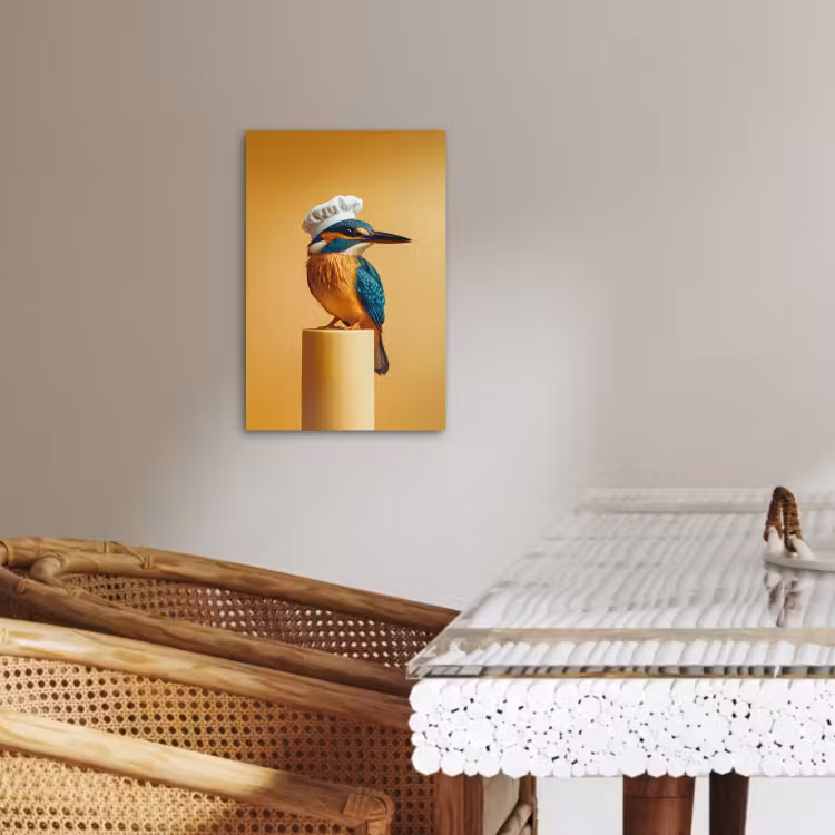 KitchenYeah - Küche - Leinwand - Eisvogel - Säule - Kochmütze - Vogel — 2