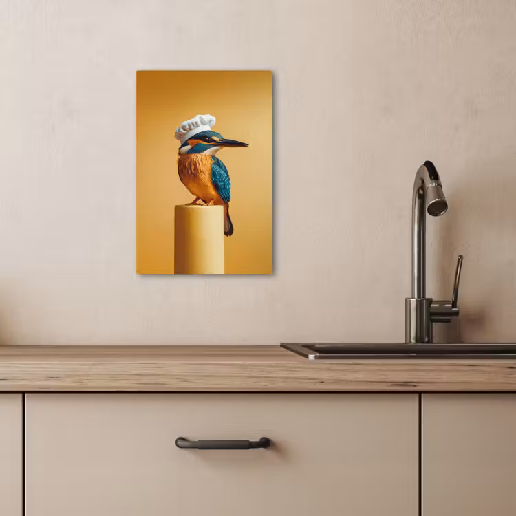 KitchenYeah - Küche - Leinwand - Eisvogel - Säule - Kochmütze - Vogel — 4