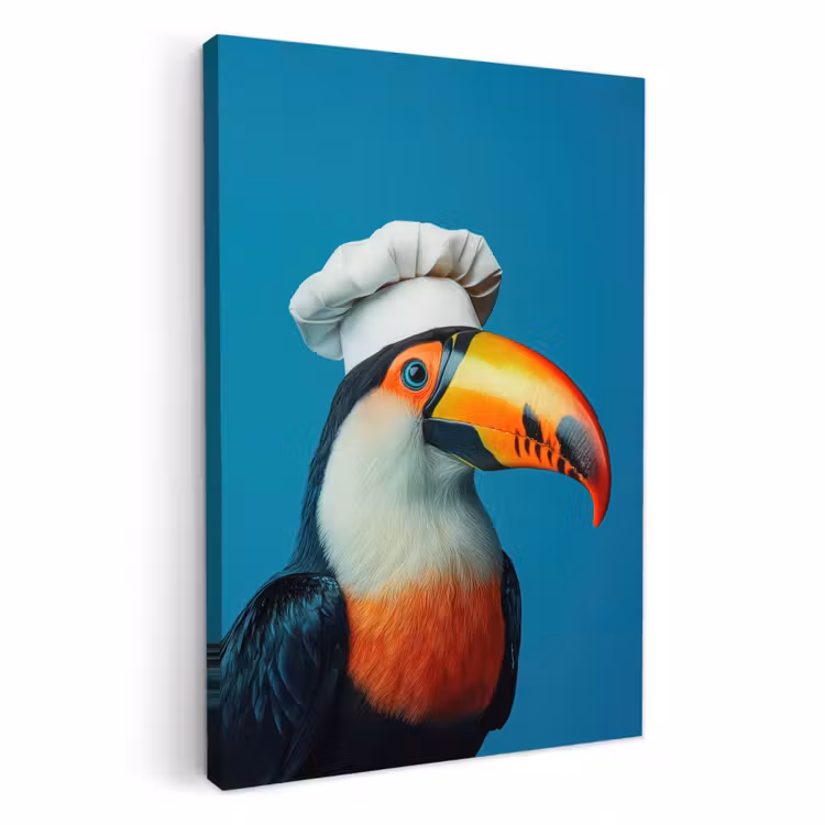 KitchenYeah - Küche - Leinwand - Tukan - Papagei - Vogel - Kochmütze — 1