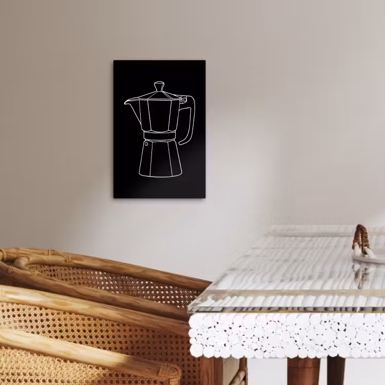 Leinwandbilder - Becher Topf - Schwarz - Weiß - Strichzeichnung — 5
