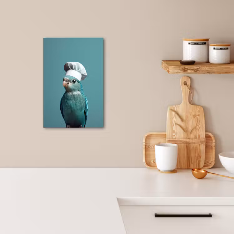 KitchenYeah - Küche - Leinwand - Wellensittich - Vogel - Kochmütze - Süß — 3
