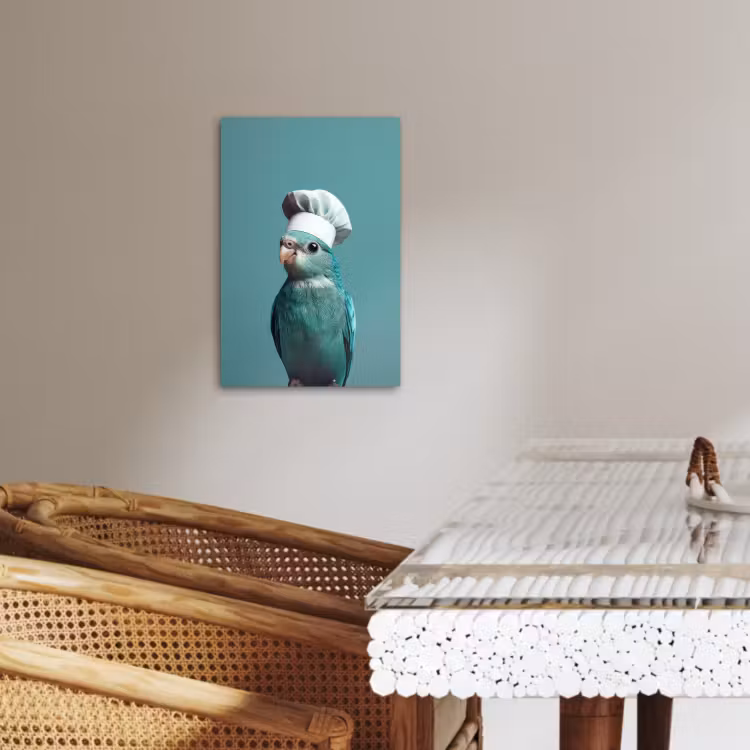 KitchenYeah - Küche - Leinwand - Wellensittich - Vogel - Kochmütze - Süß — 4